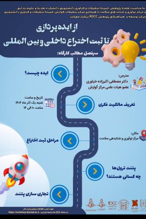 برگزاری کارگاه آموزشی " از ایده پردازی تا ثبت اختراع داخلی و بین المللی "