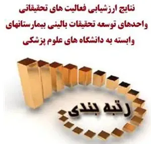 انتشار نتایج رتبه بندی واحدهای توسعه تحقیقات بالینی بیمارستانهای کشور